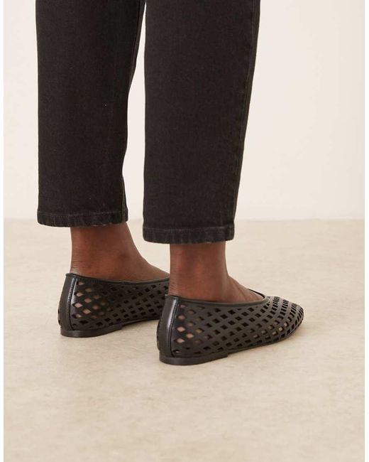 ASOS Black Lush Laser Cut Ballet Flats