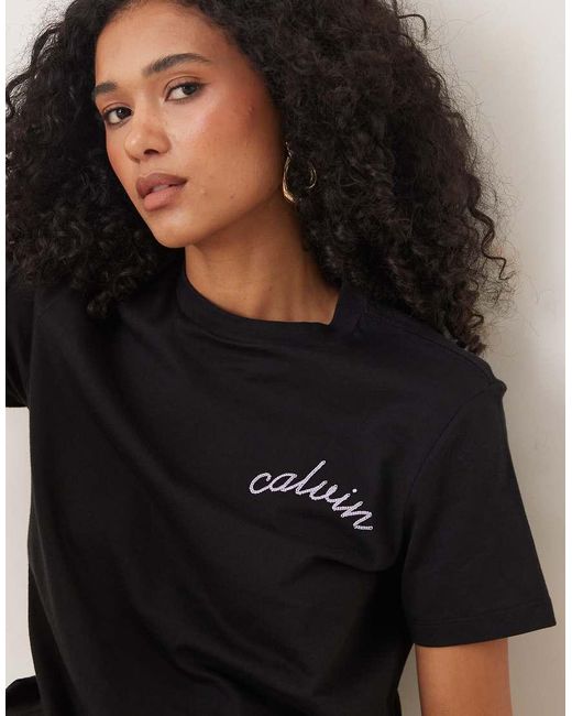 Calvin Klein Black Stitch Chest Logo T-shirt