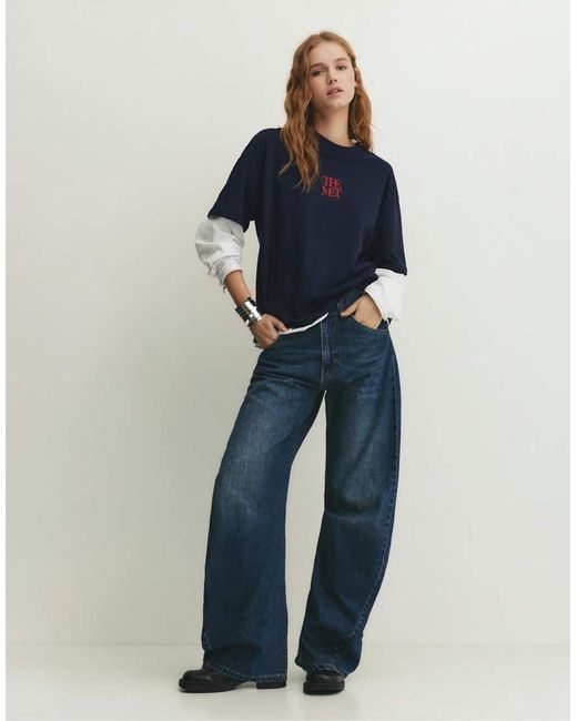 Pull&Bear The Met Blue T-shirt