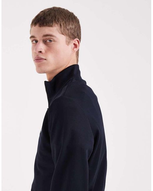 Fred Perry Blue Half Zip Sweatshirt for men