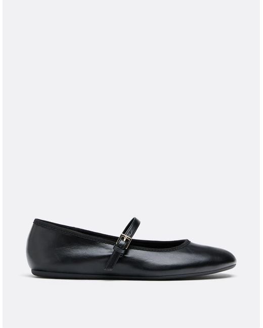 Stradivarius White Basic Mary Jane Ballet Pumps