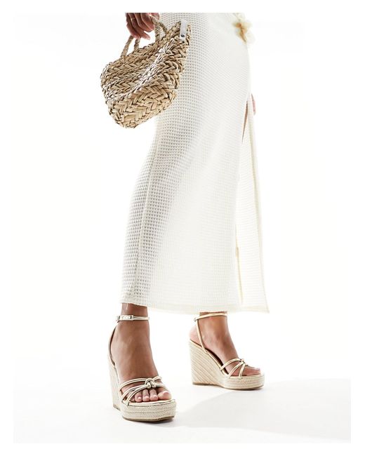 Glamorous White – espadrilles-sandalen mit keilabsatz