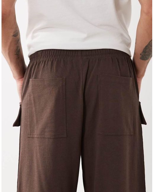 ASOS White Circular Design Collection Wide Leg Trackies With Cargo Pockets for men