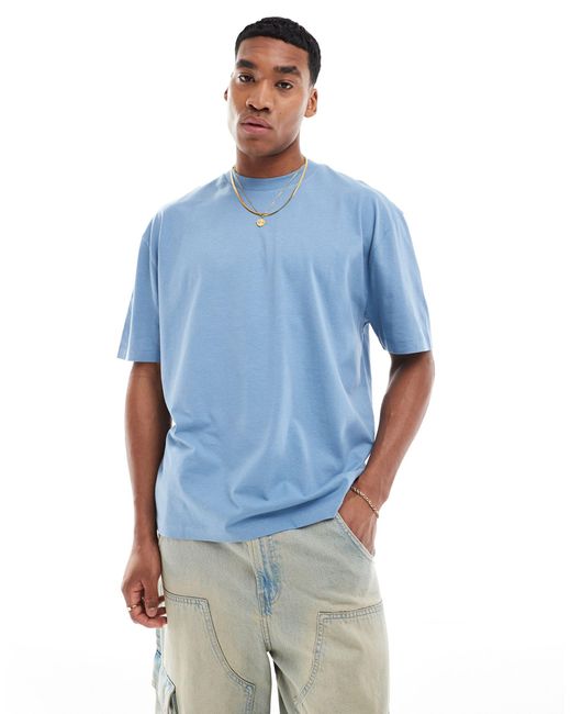 T-shirt oversize avec imprimé chérubin los angeles au dos ASOS pour homme en coloris Blue