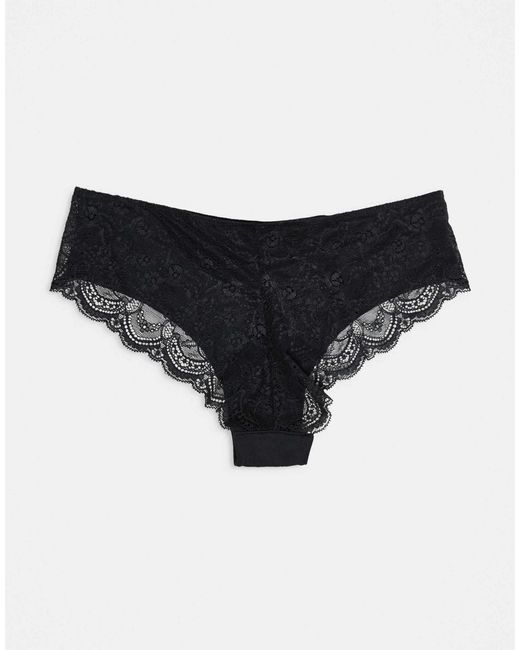ASOS Black 3 Pack No Vpl And Lace Brazilian Briefs