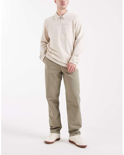 ASOS Natural Straight Trousers for men