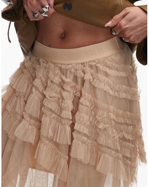 AllSaints White Jayde Tulle Mini Skirt