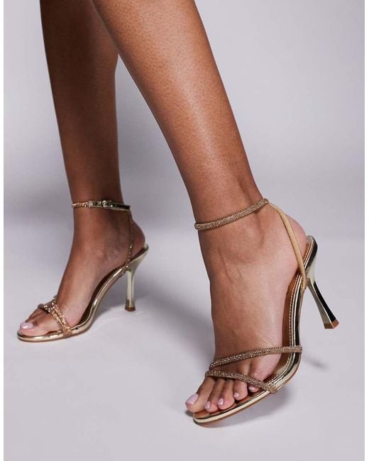 SIMMI Metallic Simmi London Yara Barely There Embellished Sandals