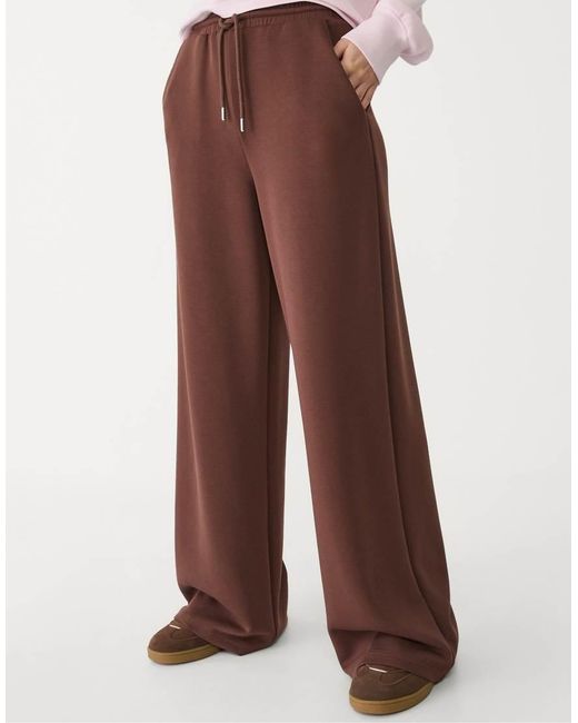 Stradivarius White Soft Touch Palazzo Trousers