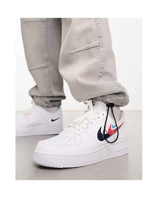 Air force 1 '07 - baskets à logo virgule superposé - /bleu marine Nike pour  homme en coloris Gris | Lyst