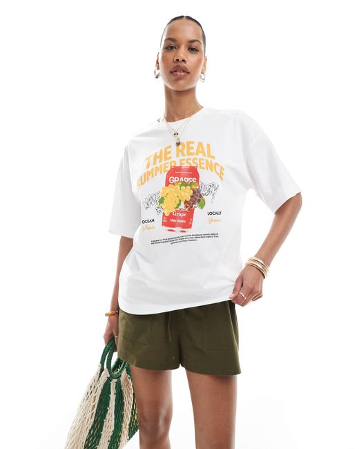 Pieces White Summer Essentials Oversized T-shirt