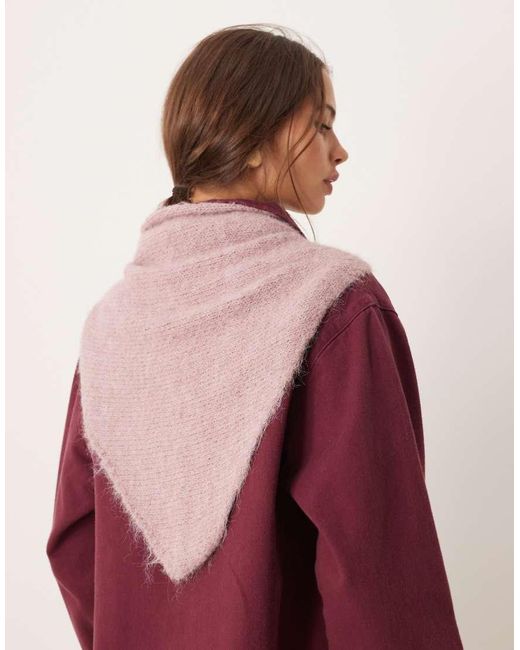 Bufanda Triangular De Punto De ASOS de color Purple