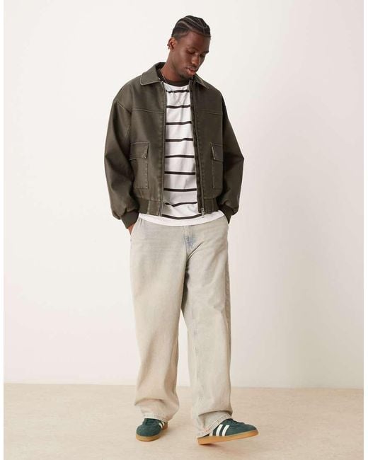 New Look Brown Faux Leather Jacket for men
