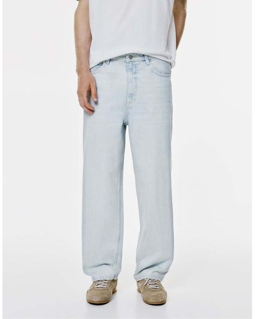 Jeans Larghi Pallido di Pull&Bear in Blue da Uomo