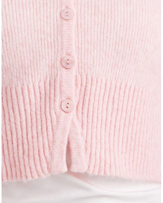 Miss Selfridge Pink Fluffy Crop Cardigan
