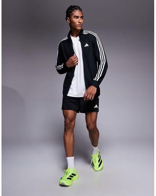 Adidas Originals Blue Adidas Training 3 Stripe Track Jacket for men