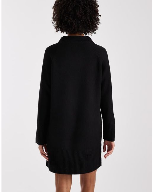 ONLY Black Knitted Polo Mini Dress