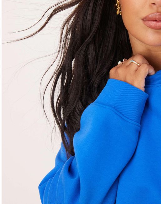 ASOS Blue Asos Design Curve Oversized Brushback Sweatshirt With Raglan Detail