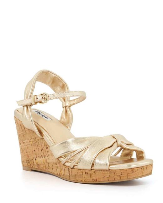 Dune Natural Kander Wedged Sandal