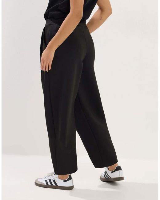 PixieGirl Black Petite Pleated Barrel Trousers