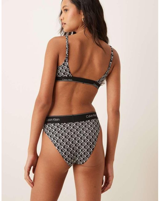 Calvin Klein Brown Monogram Brazilian Bikini Bottom