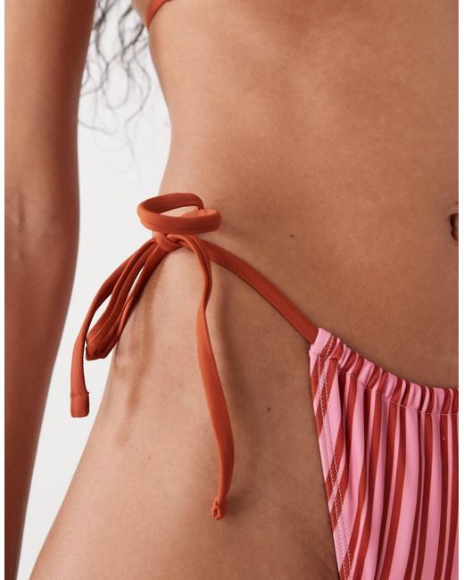 Reclaimed Vintage Multicolor Tie Side Bikini Bottom With Frills