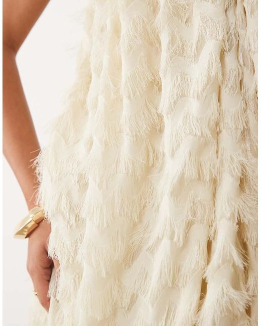 ASOS Natural Wave Textured Bubble Sweetheart Neck Mini Dress