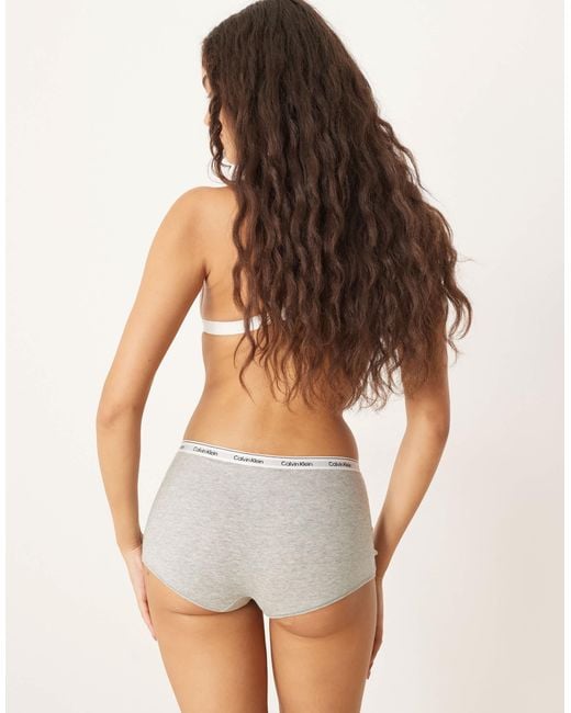 Calvin Klein Brown Modern Logo Mid-rise Boyshorts