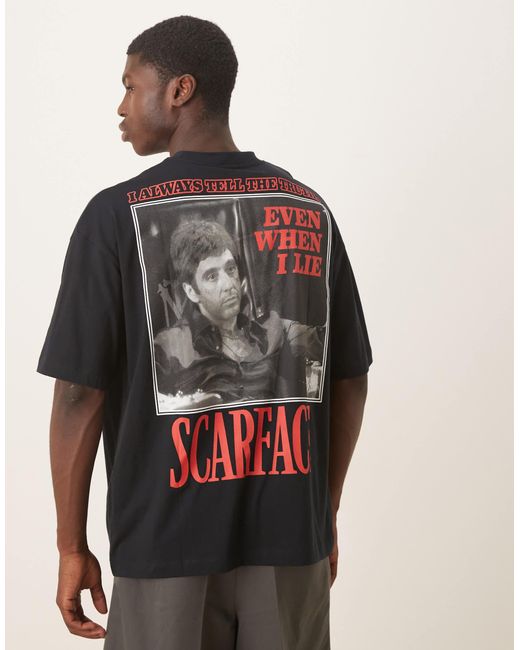 ASOS Black Unisex Oversized T-shirt With Scarface Print