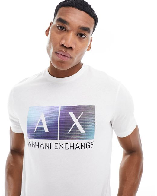 Armani Exchange White Chest Box Logo T-shirt for men