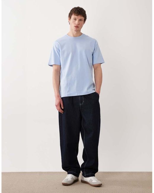 Jack & Jones Blue Premium Heavyweight T-shirt With Backprint for men