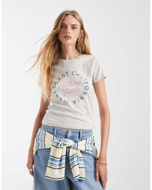 Hollister White California Logo Graphic Baby Tee