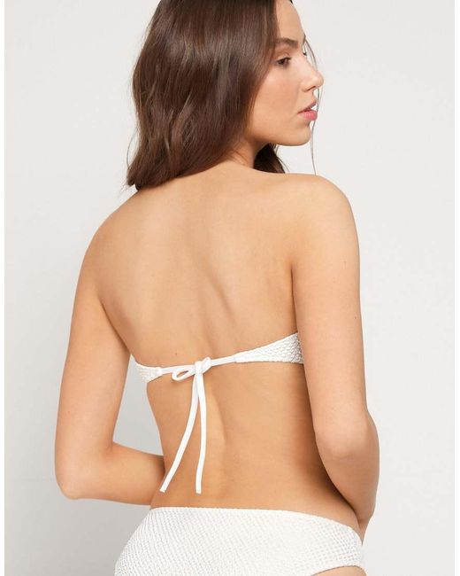 Tezenis Natural Piqué Wave Padded Bandeau Bikini Top