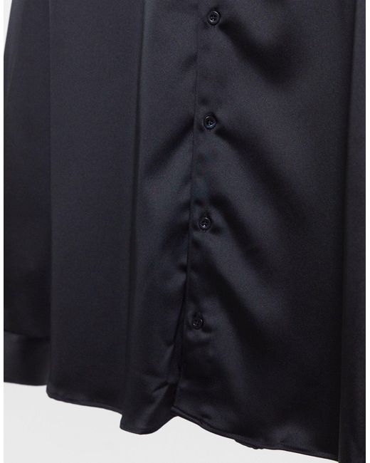 Bolos niebla hermosa Camisa de talla grande negra entallada con doble cadena en el cuello de  raso de Twisted Tailor de hombre de color Negro | Lyst