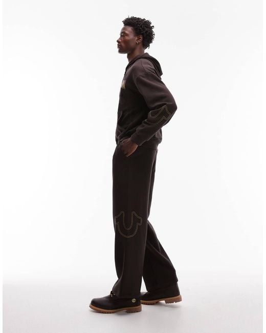 True Religion Brown Big T Logo baggy jogger Co-ord for men