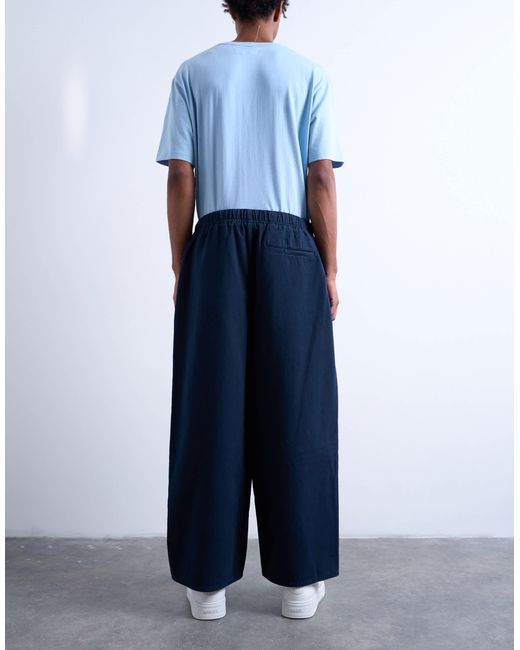Topman Blue Barrel Trouser for men