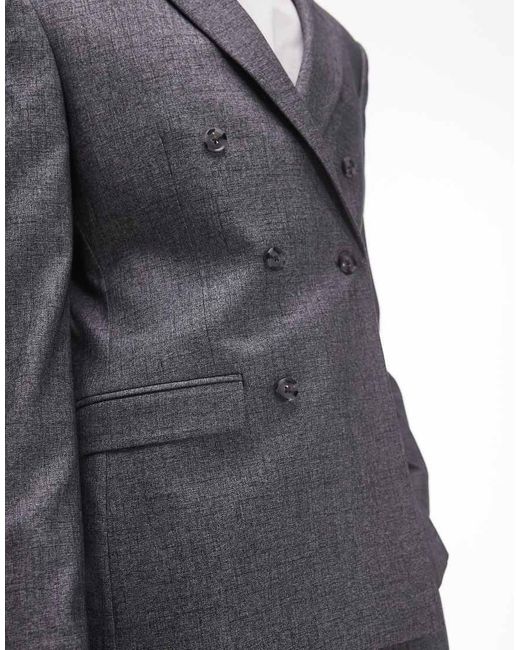 Topman Gray Slim Cross Hatch Suit Jacket for men