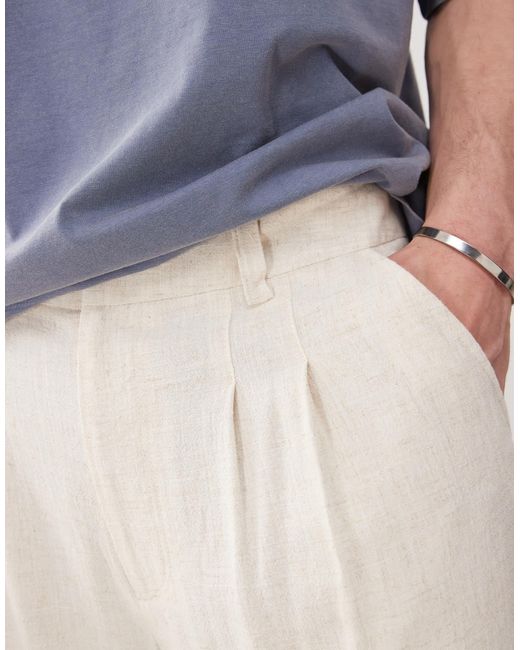 Collusion – elegante hose aus webstoff und leinen in Blue für Herren