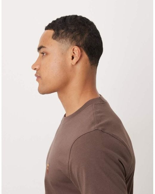 Abercrombie & Fitch Brown Short Sleeve Chest Logo T-Shirt for men