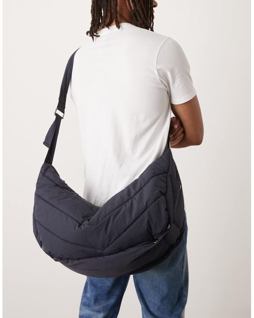 ASOS – wattierte umhängetasche in White für Herren