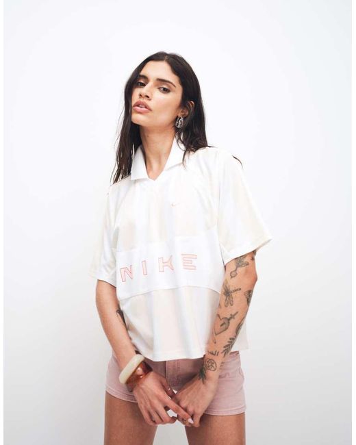 Nike White Street Stripe Jersey T-Shirt