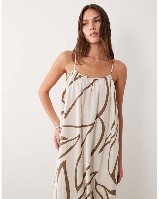 Vila Natural Linen Touch Cami Maxi Dress