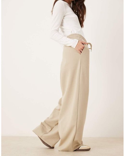 ASOS Natural Co-ord Straight Leg jogger With Seam Detail
