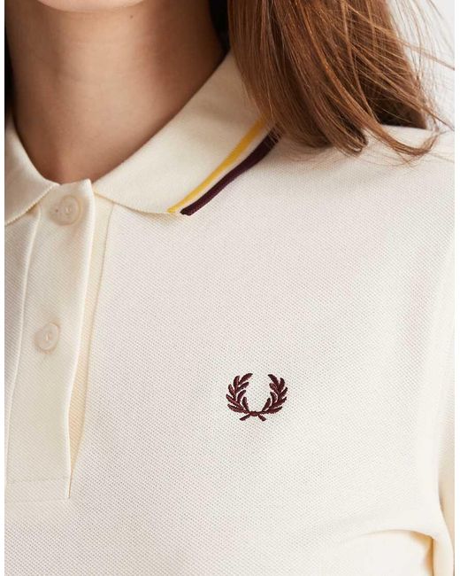 Fred Perry White Twin Tipped Logo Polo Shirt