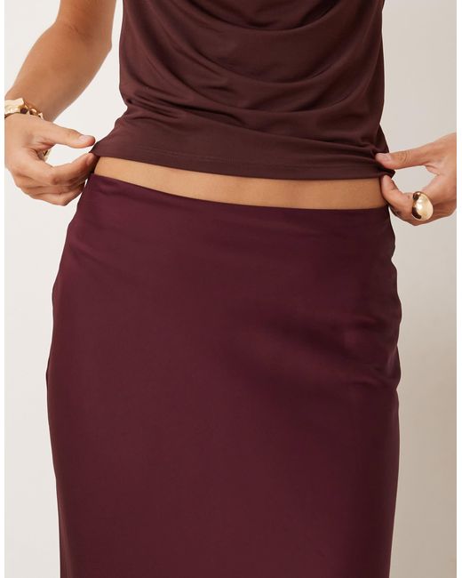 Vila Purple Satin Maxi Skirt