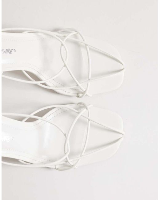 Public Desire White Calico Strappy Heeled Sandals