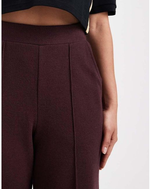 Threadbare Multicolor Mock Knit Wide Leg Trackies With Seam Detail