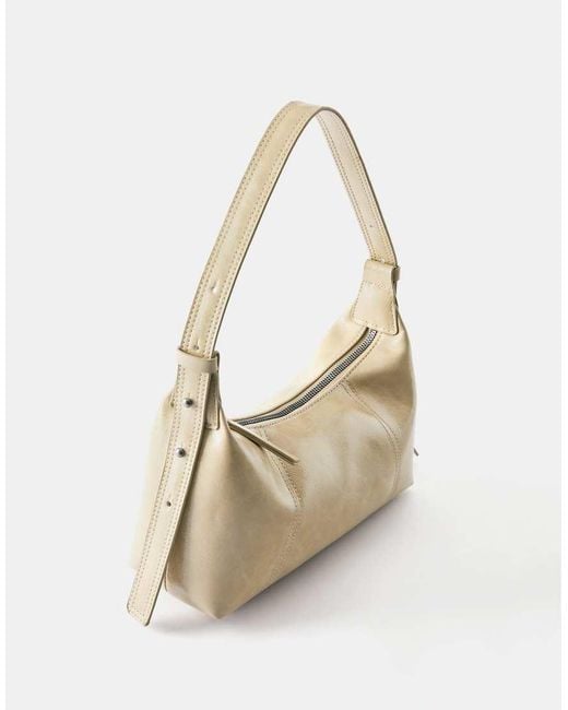 Pull&Bear Blue Crackled Shoulder Bag