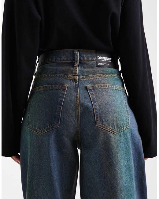 Dr. Denim Black Donna Relaxed Fit Wide Straight Leg Jeans
