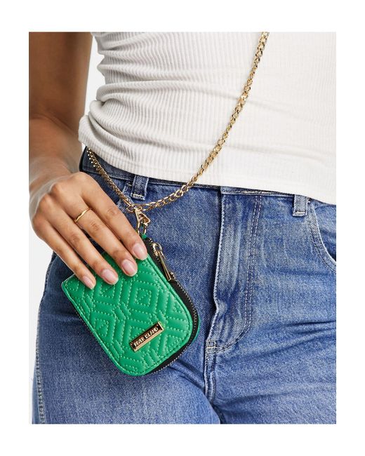 River Island Quilted Pouch Cross Body Bag in Green Lyst UK